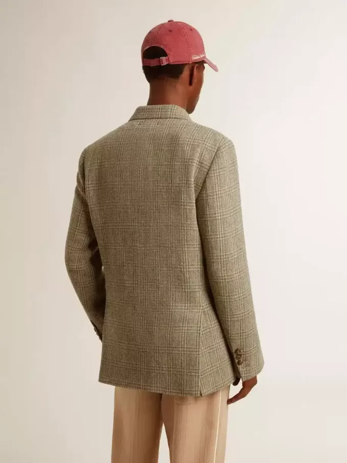 Herenblazer met dubbele knoopsluiting van Shetlandwol