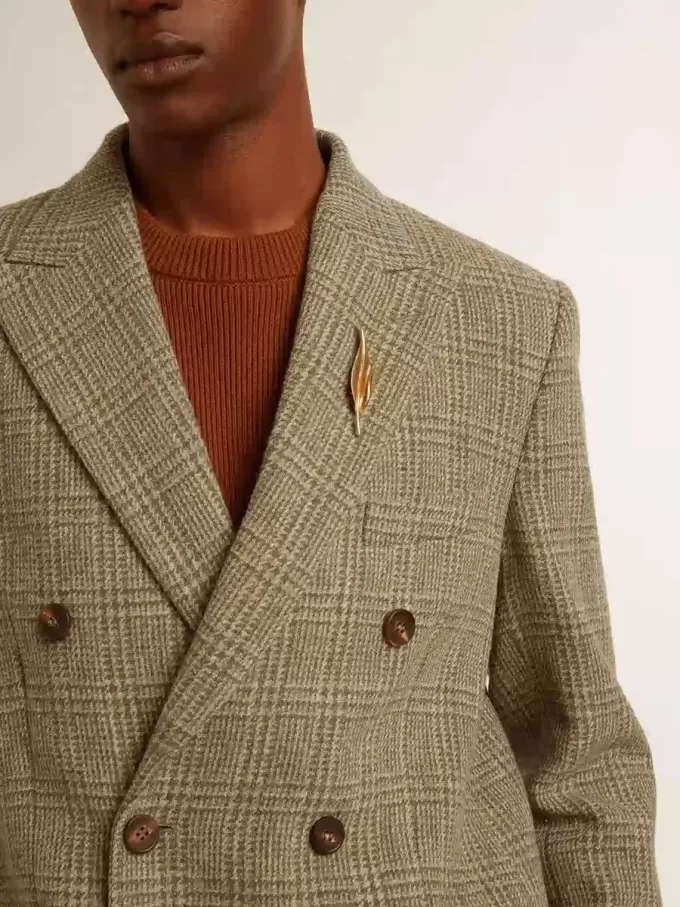 Herenblazer met dubbele knoopsluiting van Shetlandwol