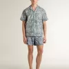 Herenboxershort met lichtblauwe en witte maritieme print