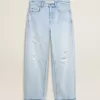 Herenbroek van denim met doorleefd effect
