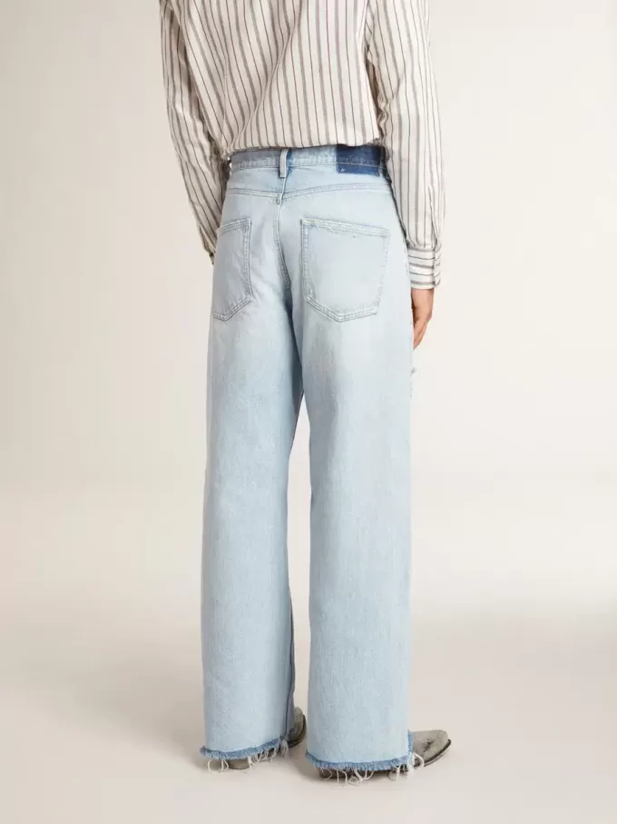 Herenbroek van denim met doorleefd effect