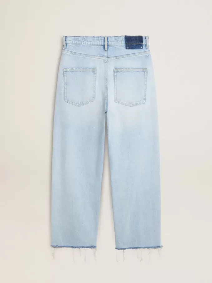 Herenbroek van denim met doorleefd effect