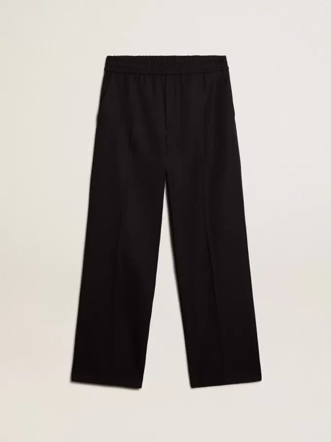 Herenjoggingbroek van donkerblauwe wol