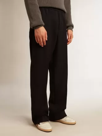 Herenjoggingbroek van donkerblauwe wol