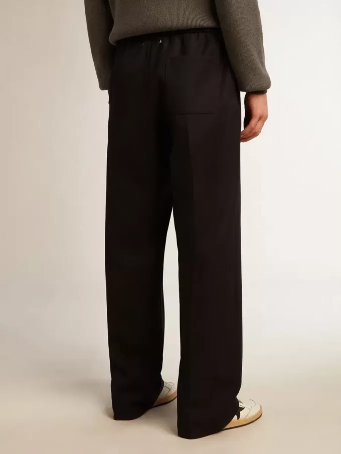 Herenjoggingbroek van donkerblauwe wol