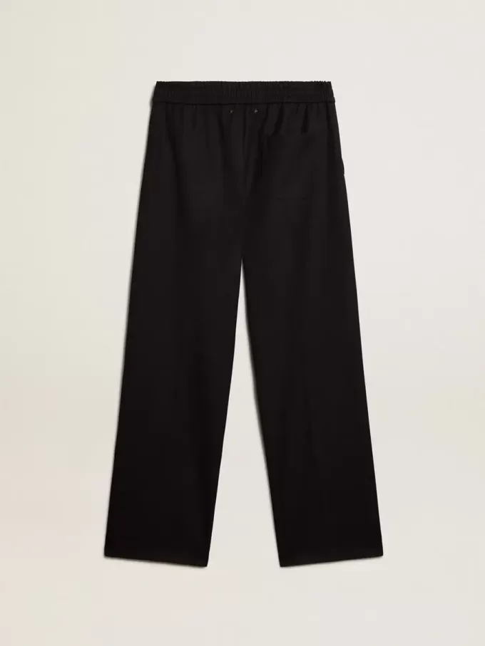 Herenjoggingbroek van donkerblauwe wol