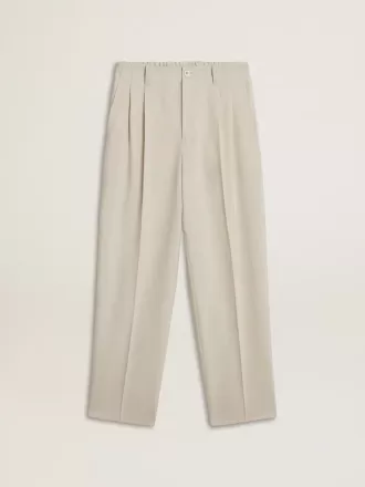 Herenjoggingbroek van kaki wolmix