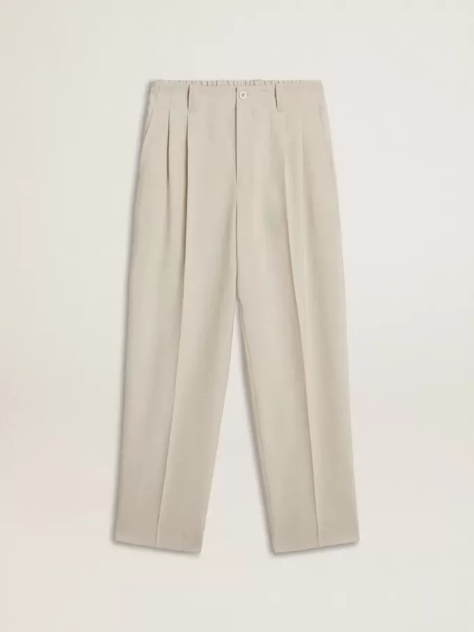 Herenjoggingbroek van kaki wolmix