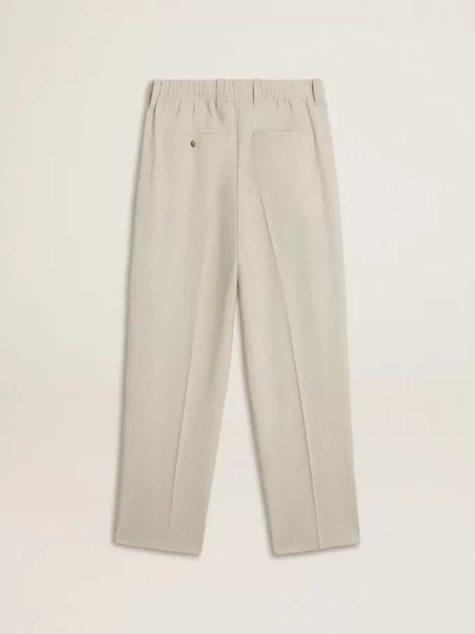 Herenjoggingbroek van kaki wolmix