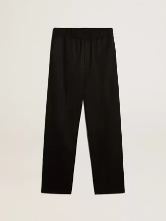 Herenjoggingbroek van zwarte wol