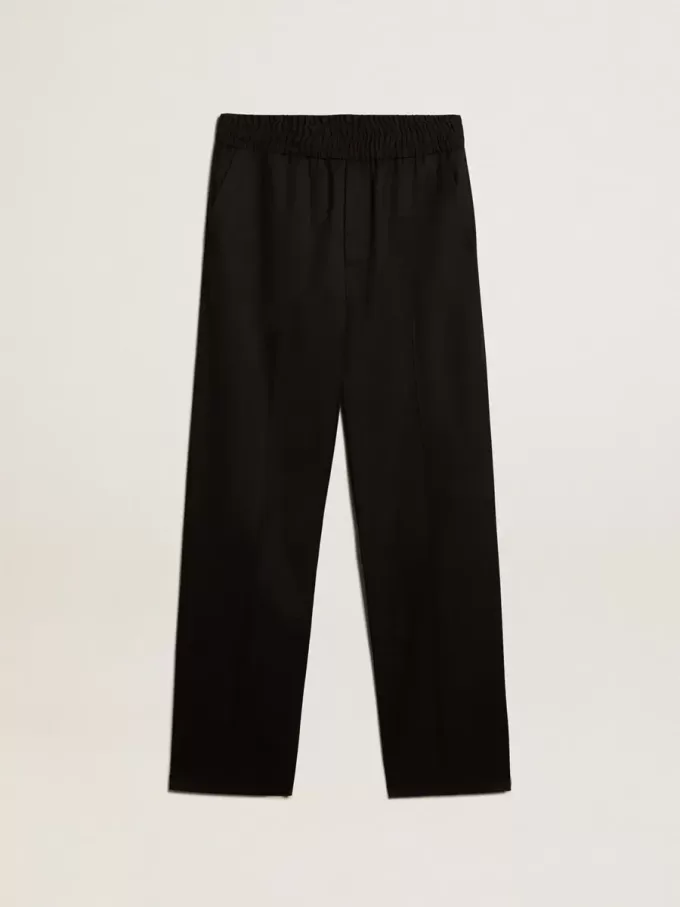 Herenjoggingbroek van zwarte wol