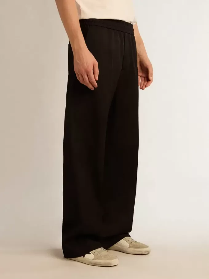 Herenjoggingbroek van zwarte wol