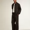 Herenjoggingbroek van zwarte wol
