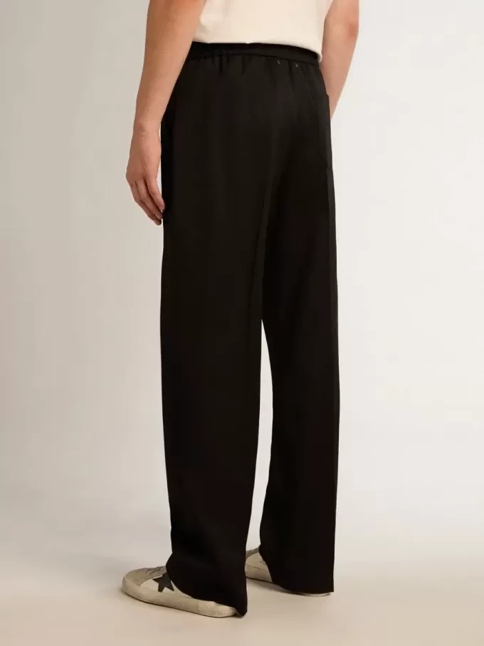 Herenjoggingbroek van zwarte wol