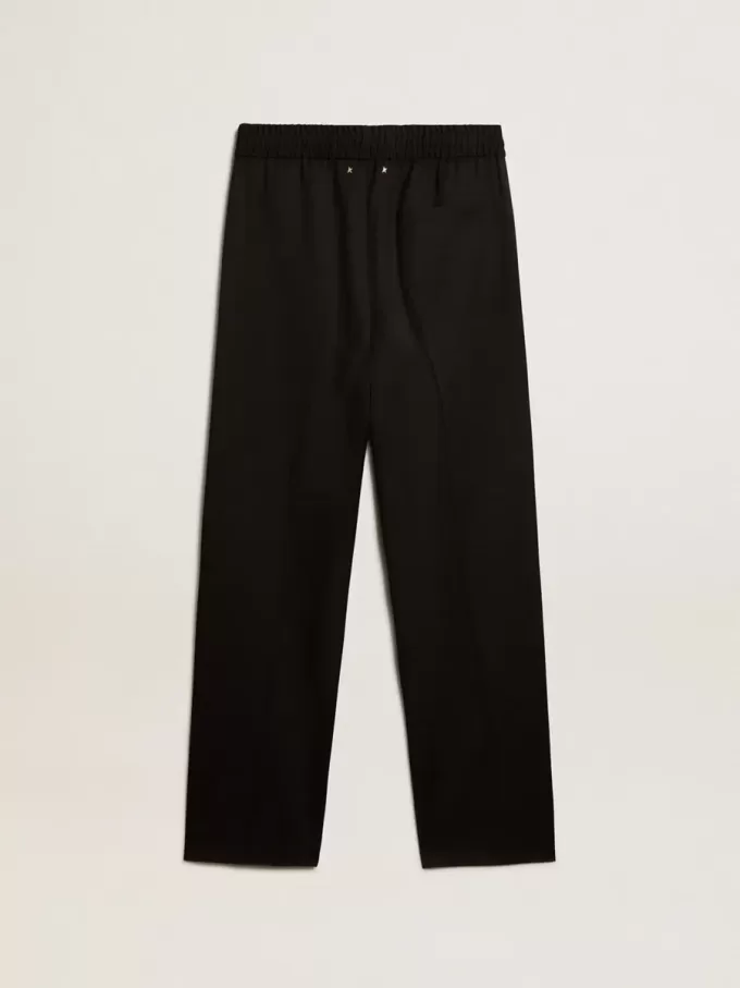 Herenjoggingbroek van zwarte wol