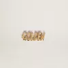 Herenketting met clip in oudgoudkleur met gouden letters