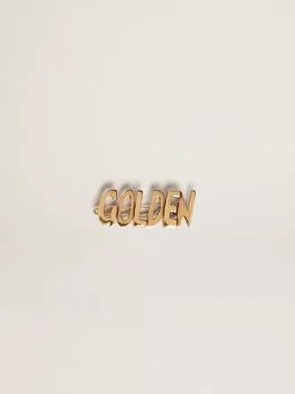 Herenketting met clip in oudgoudkleur met gouden letters