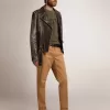 Herenmotorjack van distressed leer