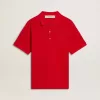 Herenpoloshirt van rood katoenpiqué