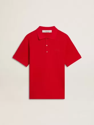 Herenpoloshirt van rood katoenpiqué