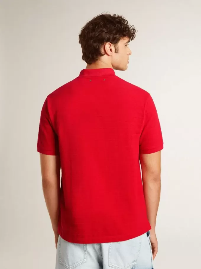 Herenpoloshirt van rood katoenpiqué