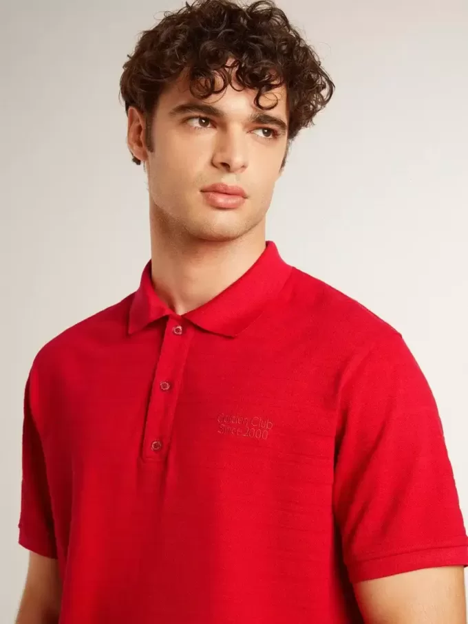 Herenpoloshirt van rood katoenpiqué