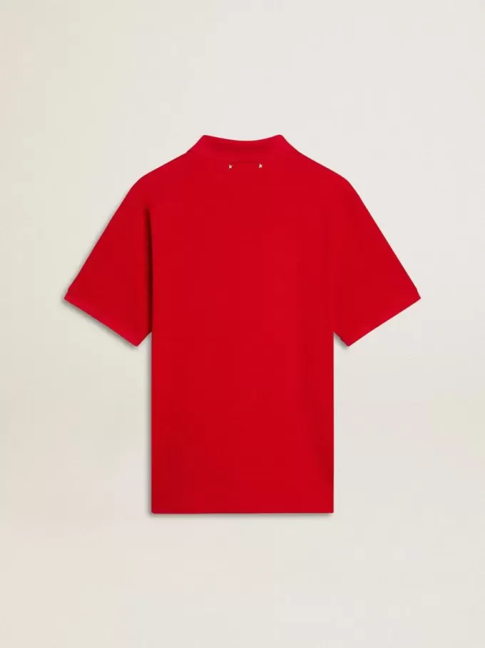Herenpoloshirt van rood katoenpiqué