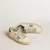 Hi Star in nappa met Swarovski-kristallen ster en donkerblauwe leren hiellip