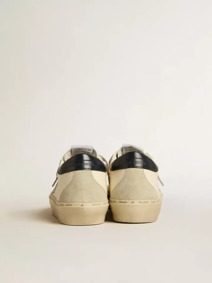 Hi Star in nappa met Swarovski-kristallen ster en donkerblauwe leren hiellip