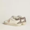 Hi Star in wit nappa met roze leren ster en glitter hielstuk