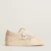Hi Star LTD in nappa met suède ster en roze Swarovski-kristallen