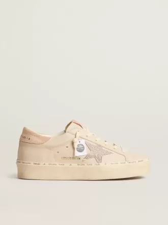 Hi Star LTD in nappa met suède ster en roze Swarovski-kristallen