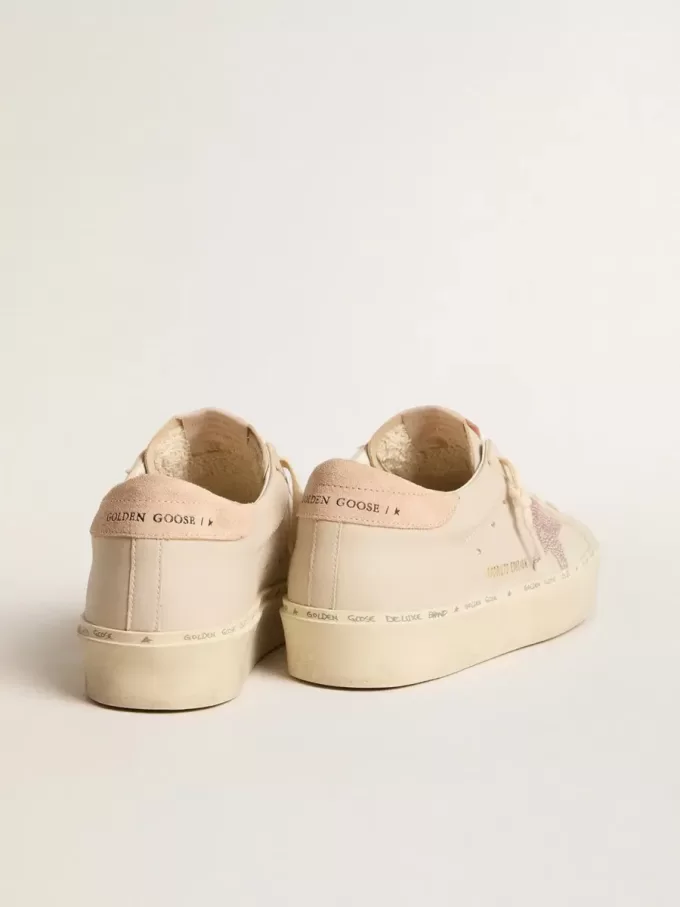 Hi Star LTD in nappa met suède ster en roze Swarovski-kristallen