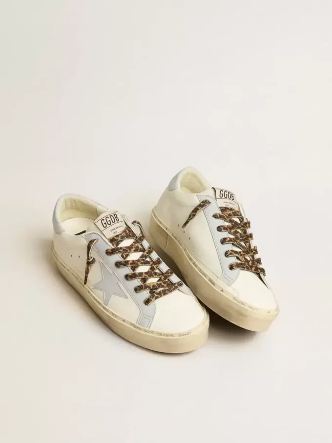 Hi Star LTD van leer met lichtblauwe leren ster en hielstuk