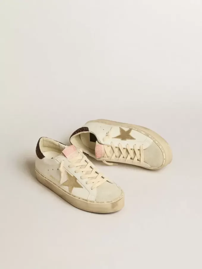 Hi Star met platina metallic leren ster en glitter hielbandje