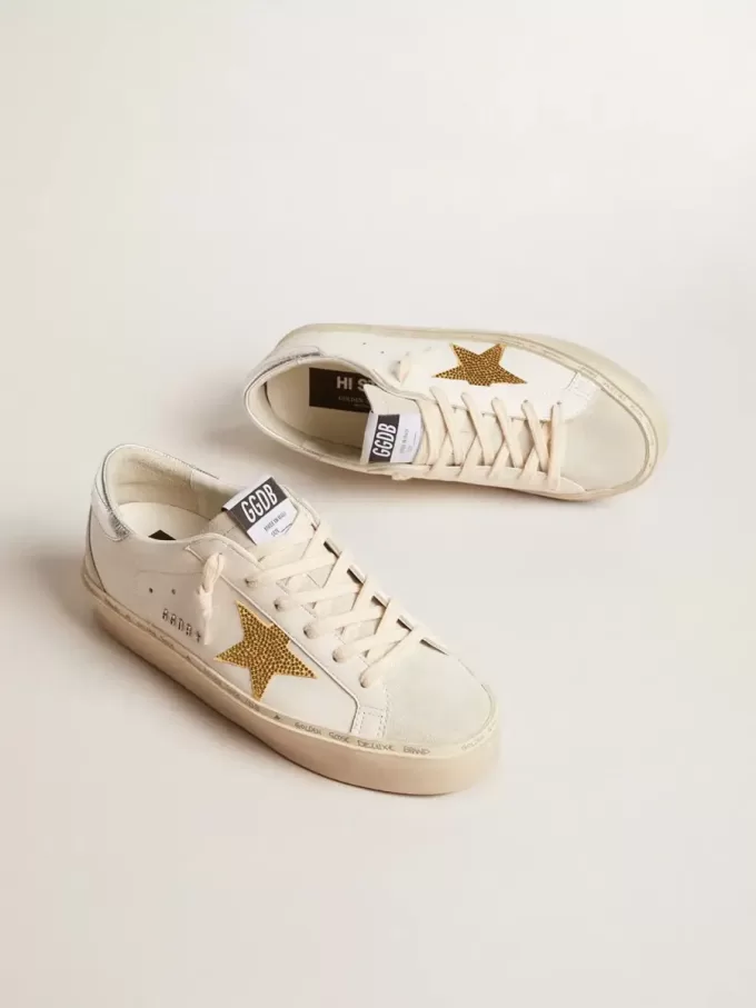 Hi Star met Swarovski-kristallen ster en zilveren leren hielstuk