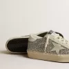 Hi Star voor dames in zilver glitter met suède ster en witte hiellip