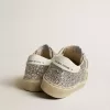 Hi Star voor dames in zilver glitter met suède ster en witte hiellip