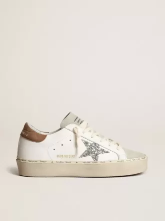 Hi Star voor dames met zilveren glitterster en duifgrijze nubuck hiellip