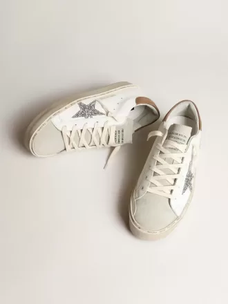 Hi Star voor dames met zilveren glitterster en duifgrijze nubuck hiellip