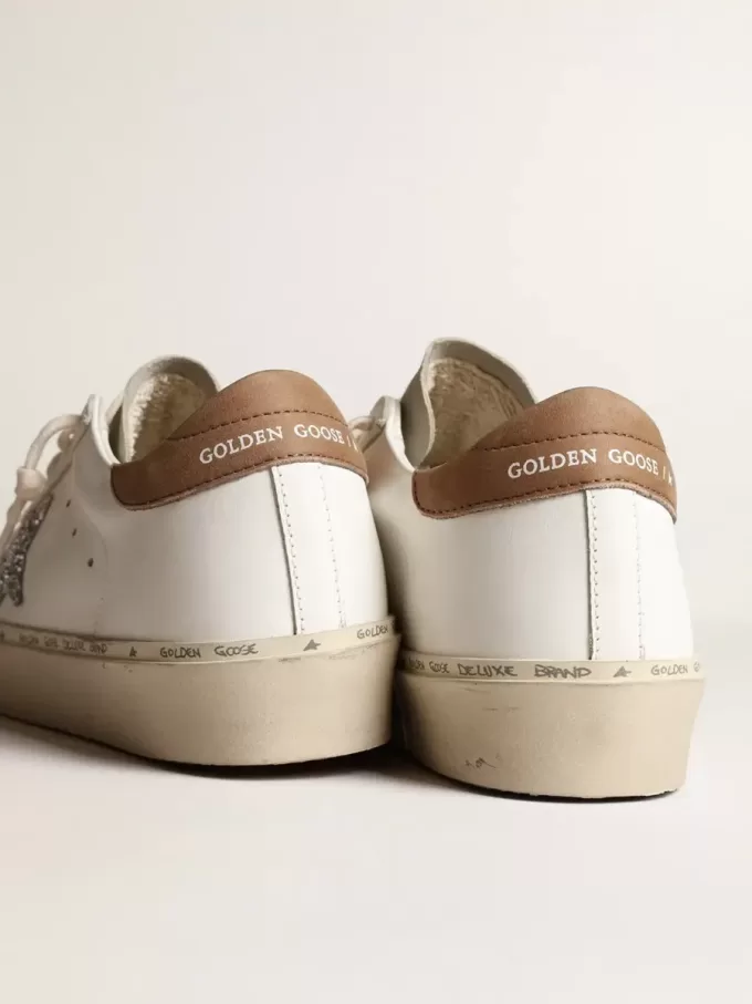 Hi Star voor dames met zilveren glitterster en duifgrijze nubuck hiellip