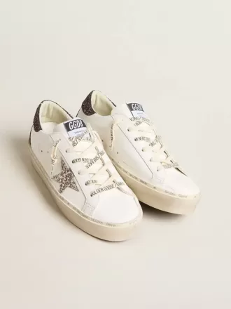 Hi Star voor dames met zilveren glitterster en robijnrode glitterhiellip