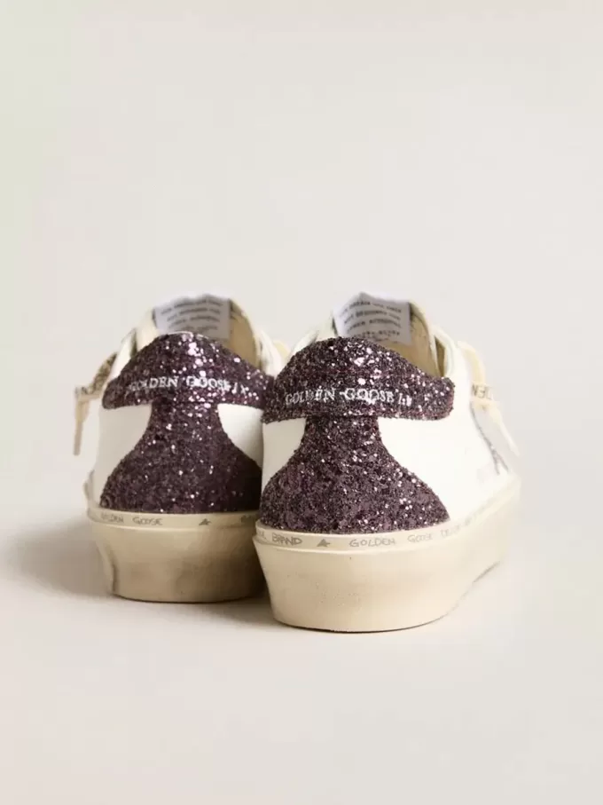 Hi Star voor dames met zilveren glitterster en robijnrode glitterhiellip