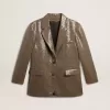 Houndstooth-jasje voor dames met all-over paillettenborduursel