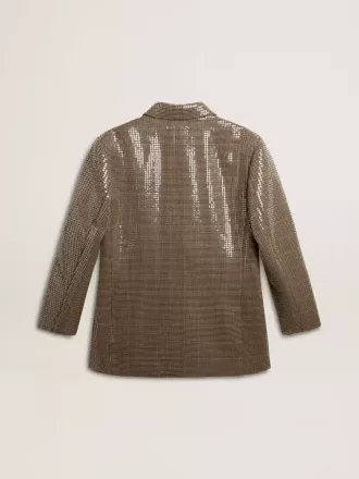 Houndstooth-jasje voor dames met all-over paillettenborduursel