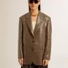 Houndstooth-jasje voor dames met all-over paillettenborduursel