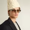 Jackie vierkante zonnebril met schildpadmotief