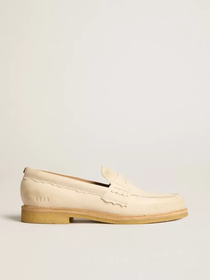 Jerry loafer in boterwit leer