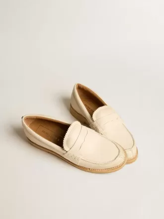 Jerry loafer in boterwit leer