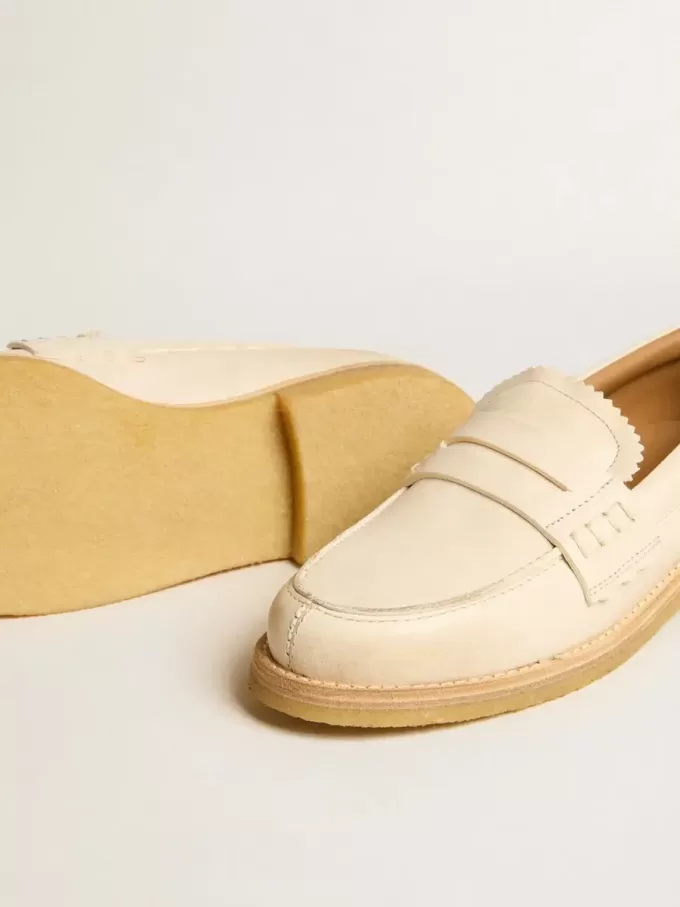 Jerry loafer in boterwit leer